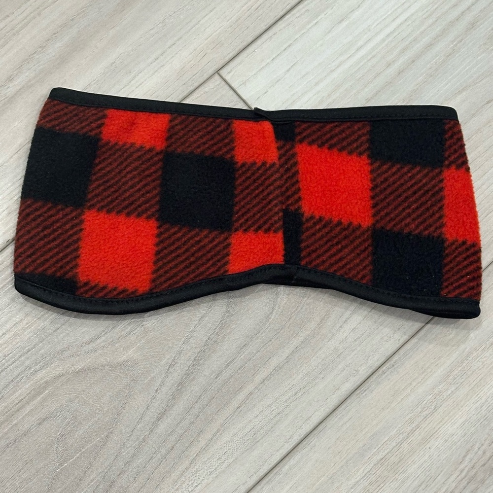 Bath & Body Works Red and Black Soft Plaid Head Ear Warmer Adult - Picture 3 of 6